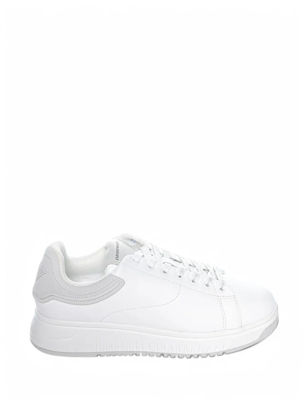 Emporio Armani logo-print leather sneakers - Bianco
