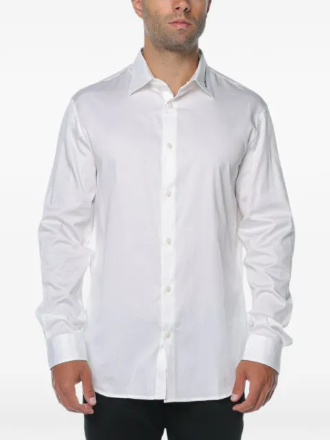 Emporio Armani logo-embroidered collar shirt