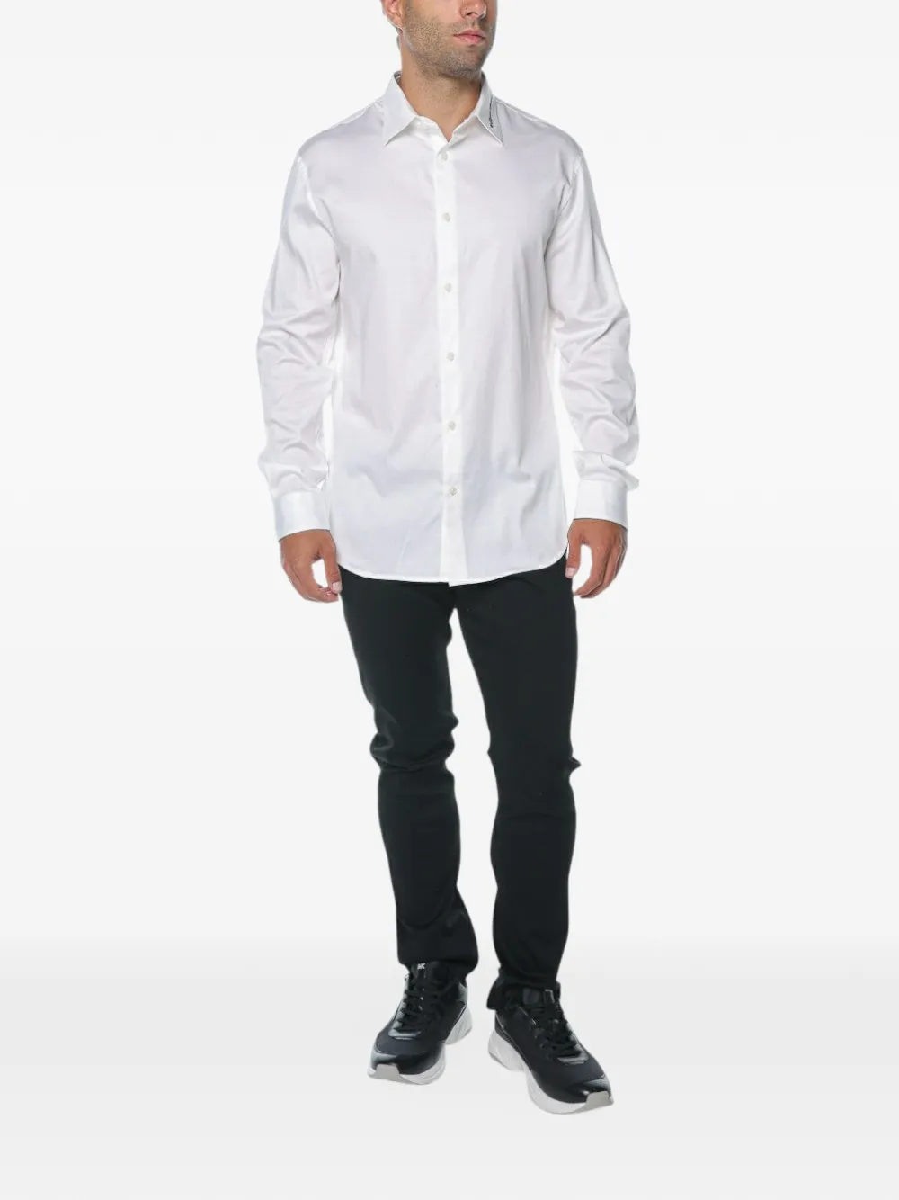 Emporio Armani Overhemd met geborduurd logo Wit