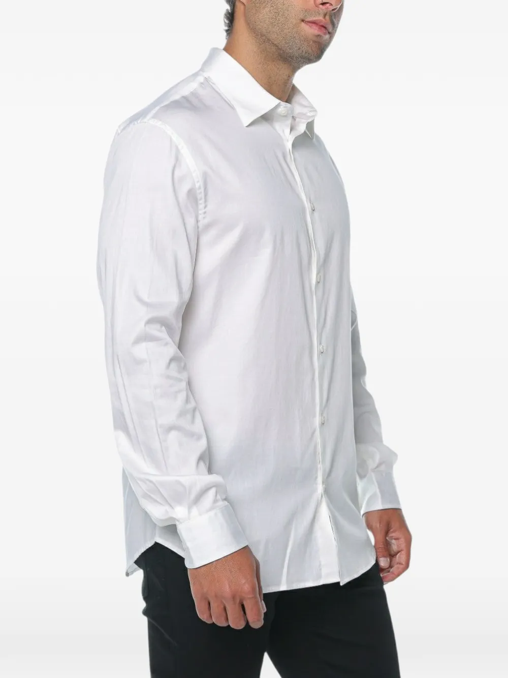 Emporio Armani Overhemd met geborduurd logo Wit