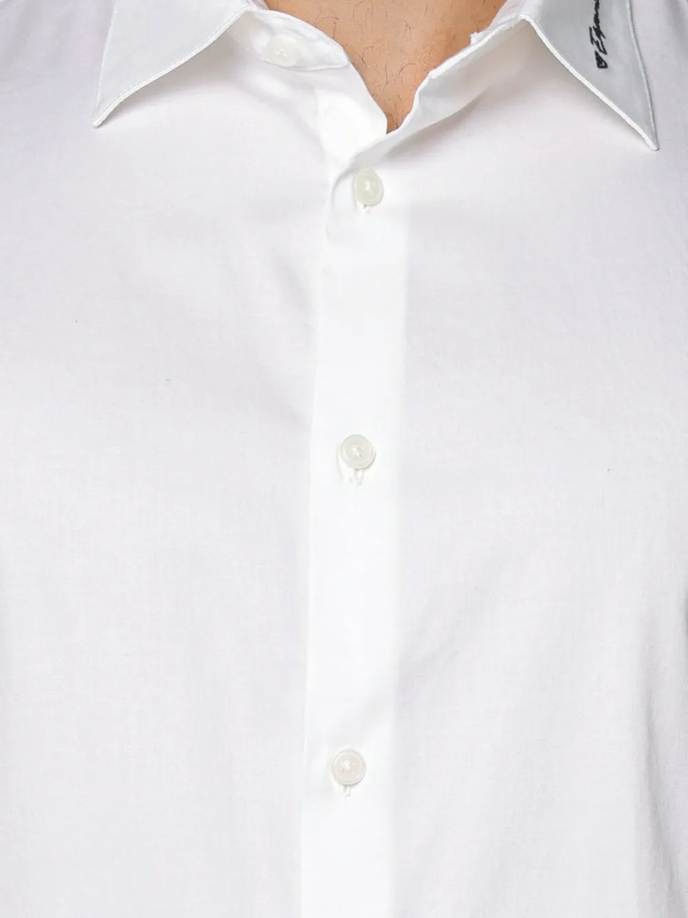 Emporio Armani Overhemd met geborduurd logo Wit