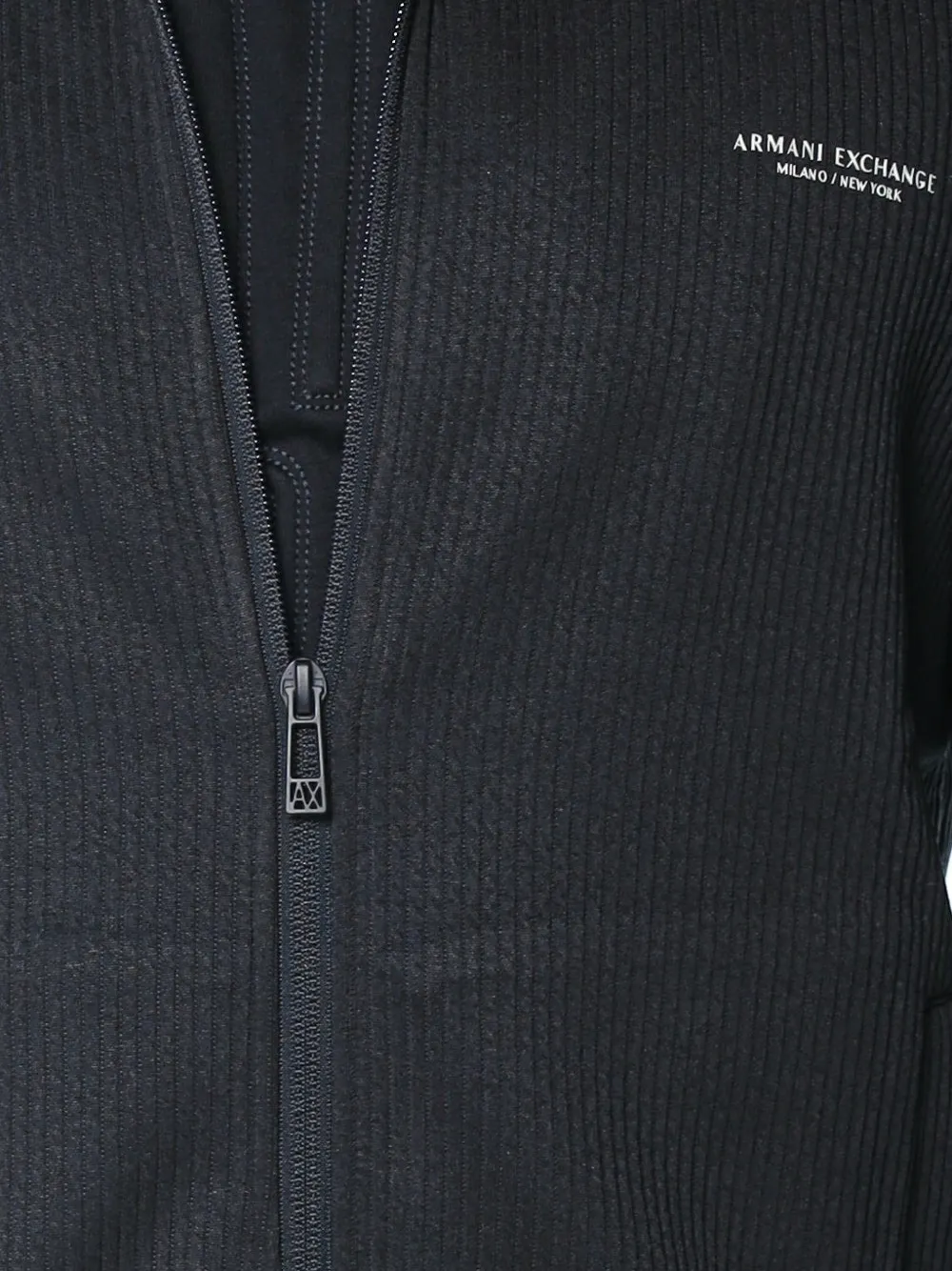 Armani Exchange logo-print zip-up sweatshirt Blauw
