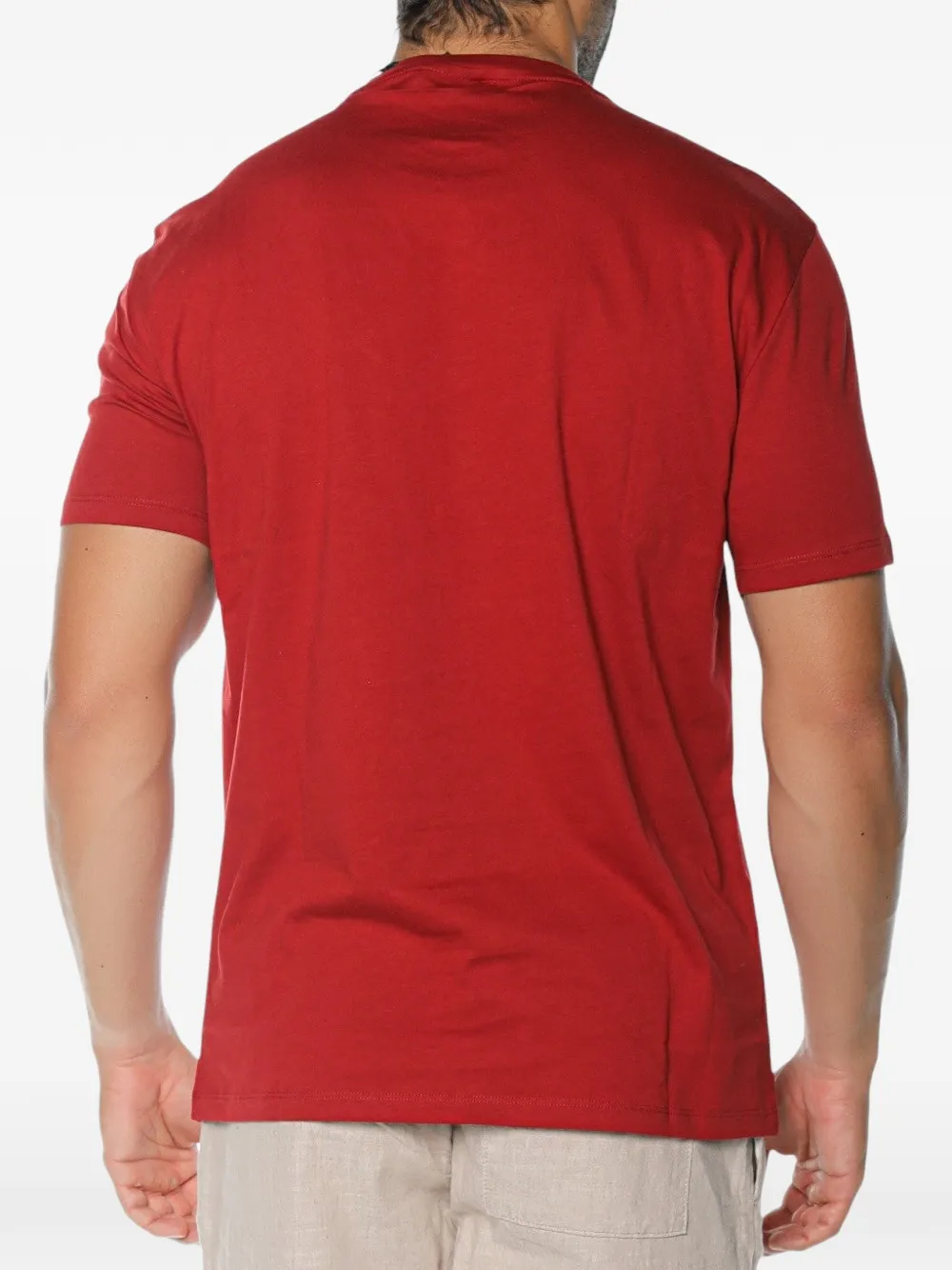 Armani Exchange logo-print cotton T-shirt Rood