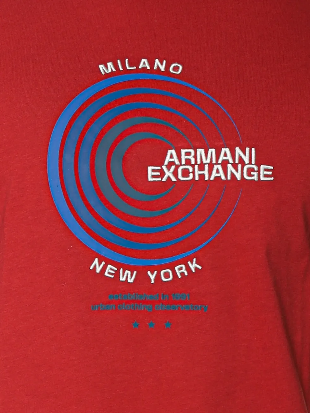 Armani Exchange logo-print cotton T-shirt Rood