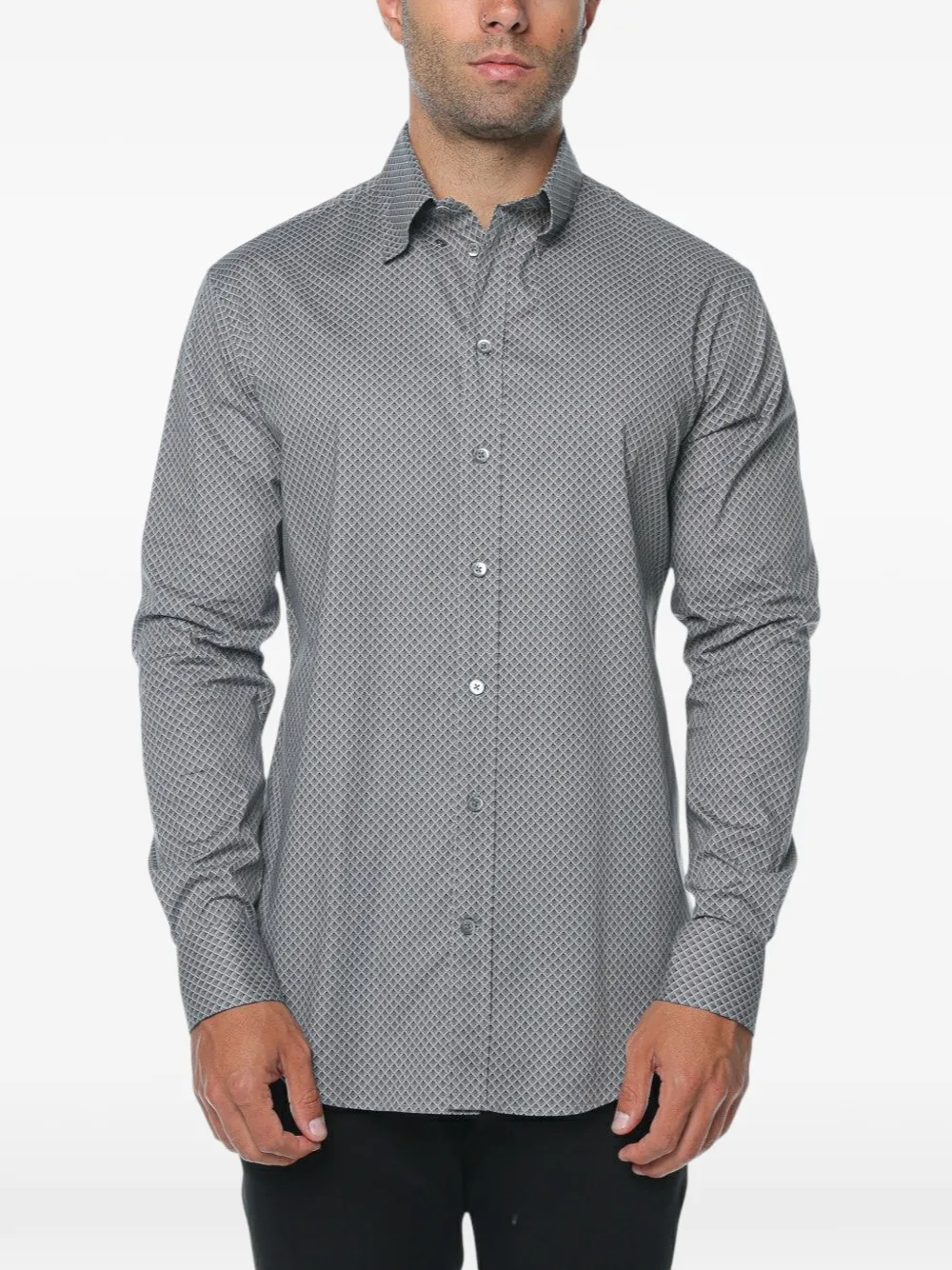 Emporio Armani geometric-print shirt - Grigio