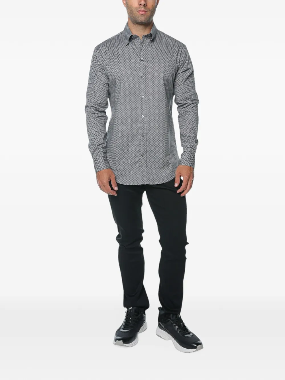 Emporio Armani Overhemd met geometrische print Grijs