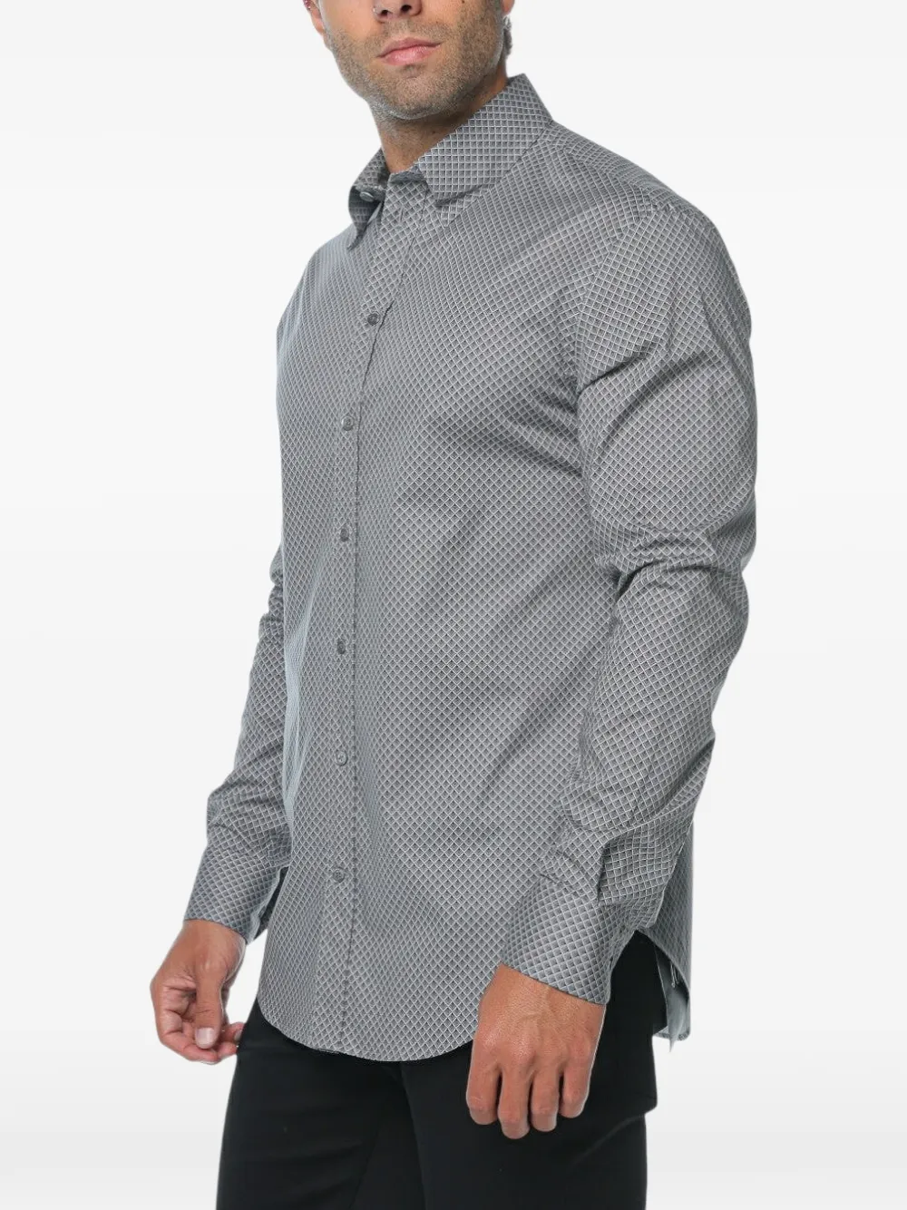 Emporio Armani Overhemd met geometrische print Grijs