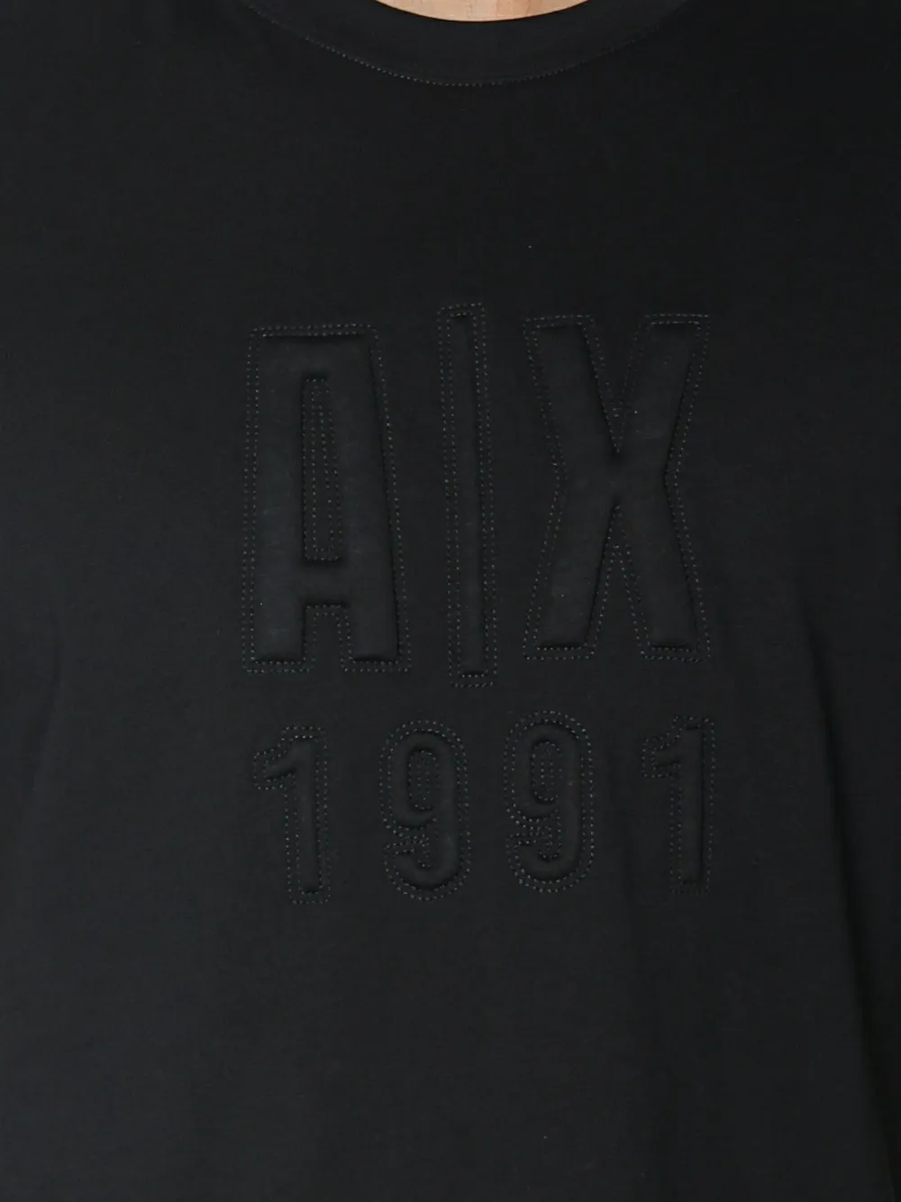 Armani Exchange logo-embossed cotton T-shirt Zwart