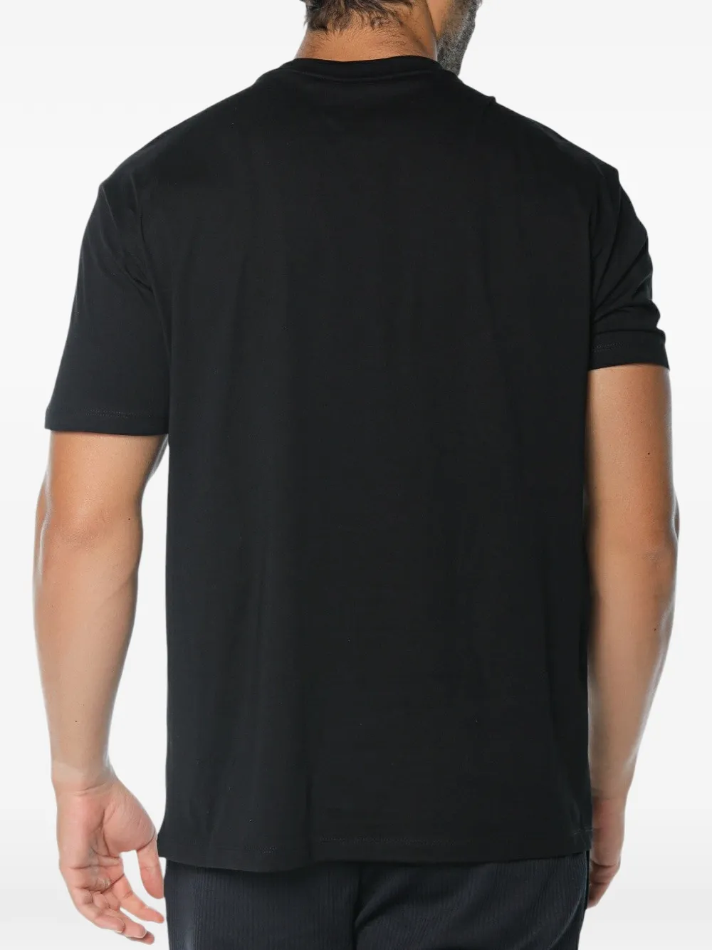 Armani Exchange logo-embossed cotton T-shirt Zwart