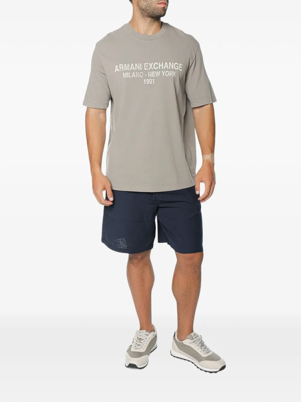 Armani Exchange logo-print T-shirt Groen