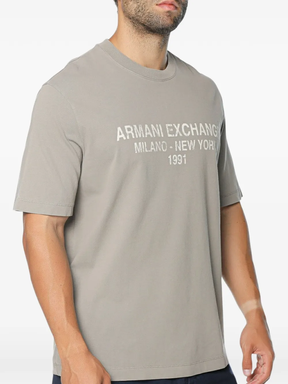 Armani Exchange logo-print T-shirt Groen