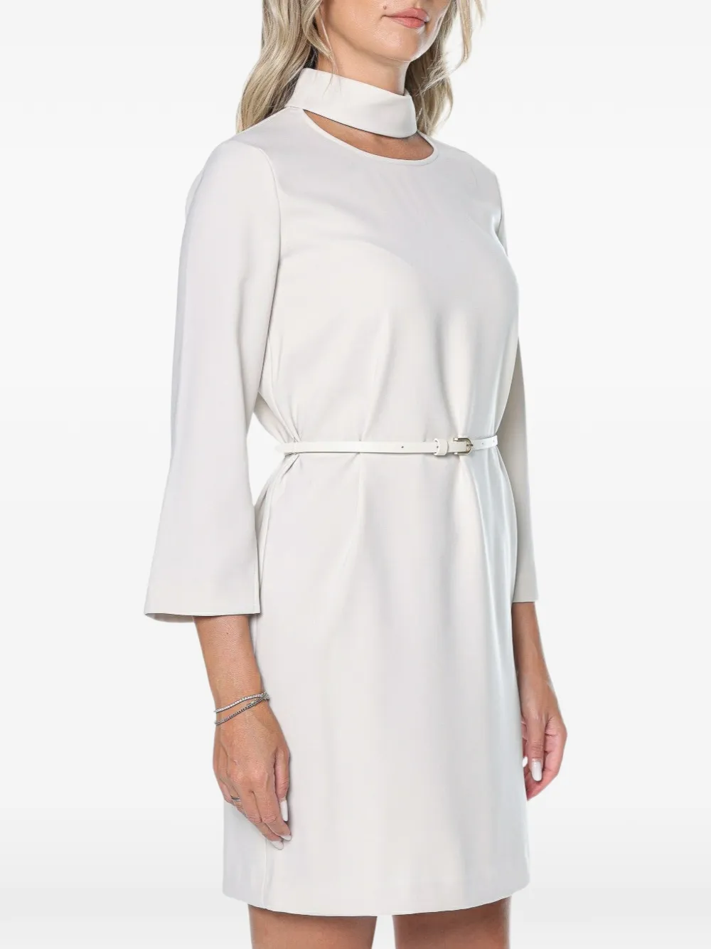 Armani Exchange Mini-jurk met ceintuur en driekwartmouwen Wit