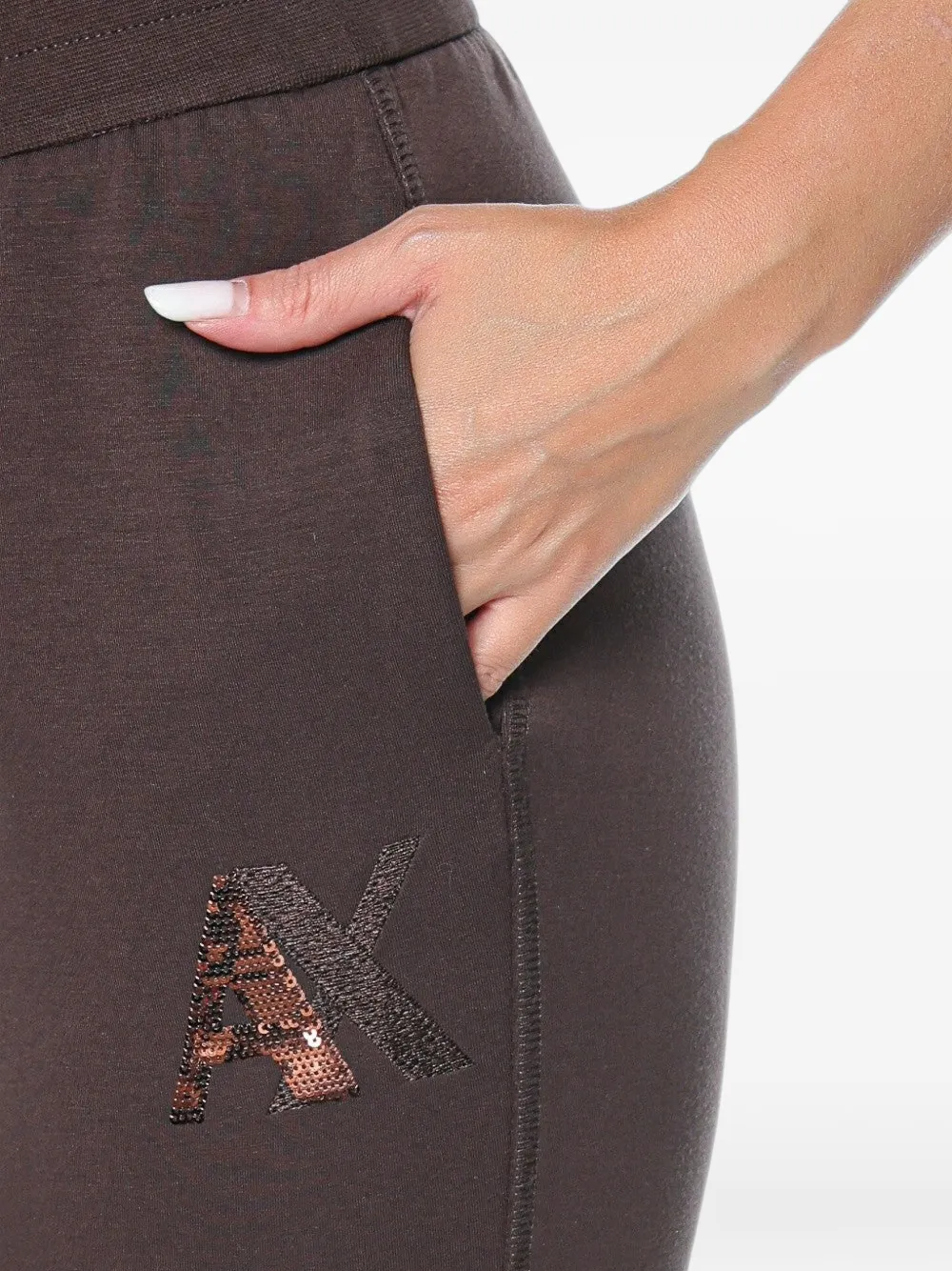 Armani Exchange sequin-logo track pants Bruin