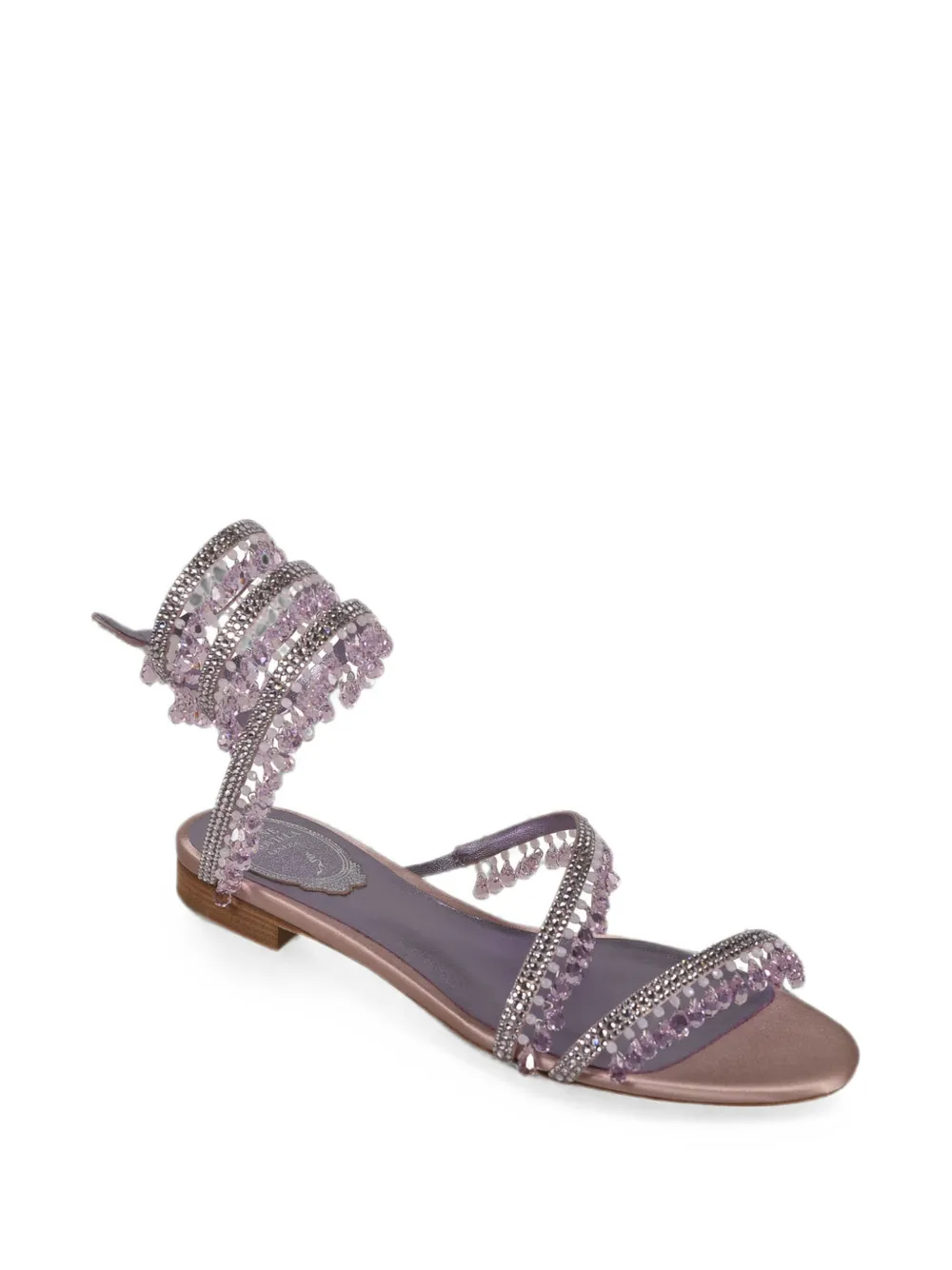 René Caovilla Chandelier crystal-embellished sandals Paars