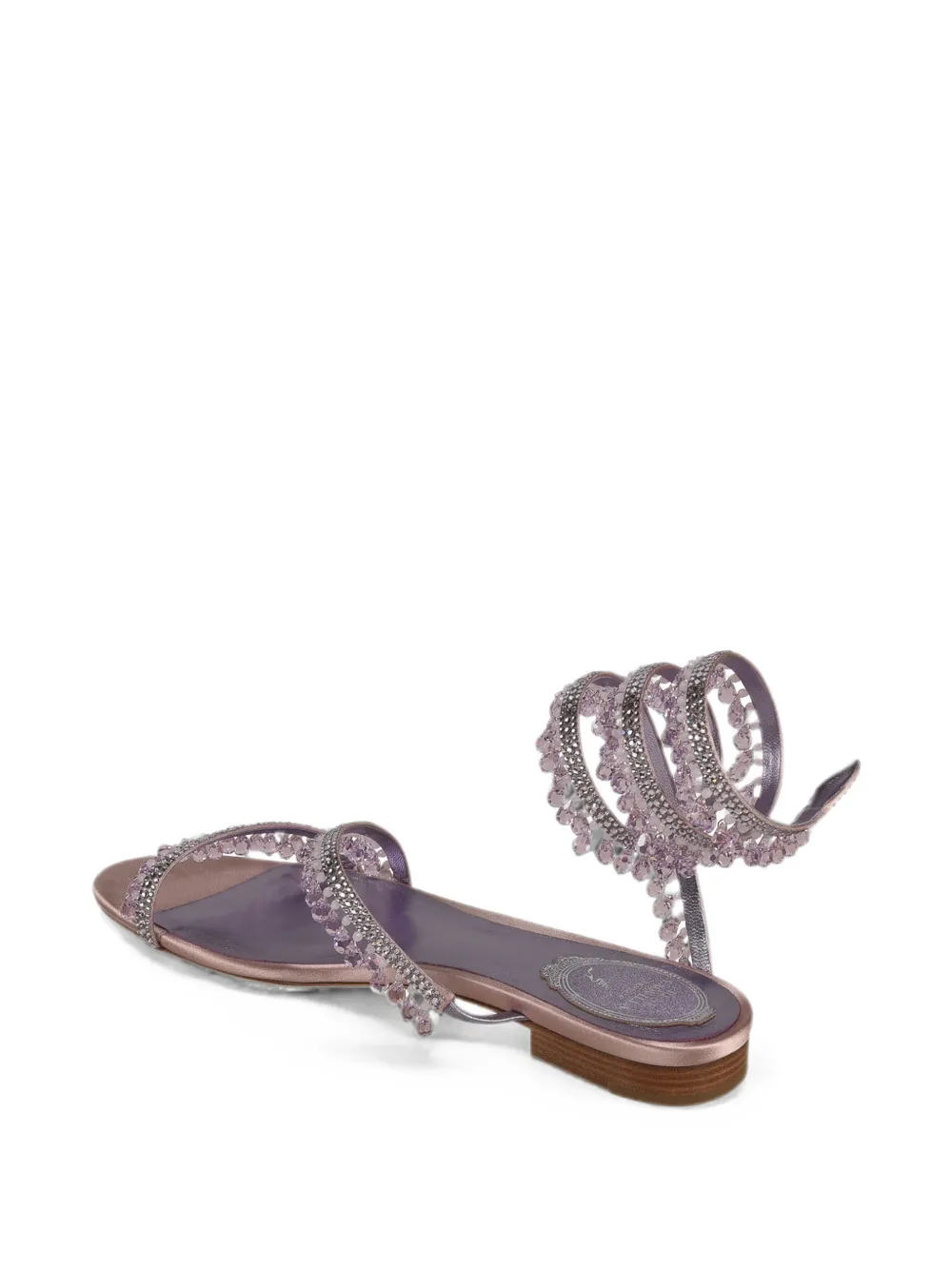 René Caovilla Chandelier crystal-embellished sandals Paars