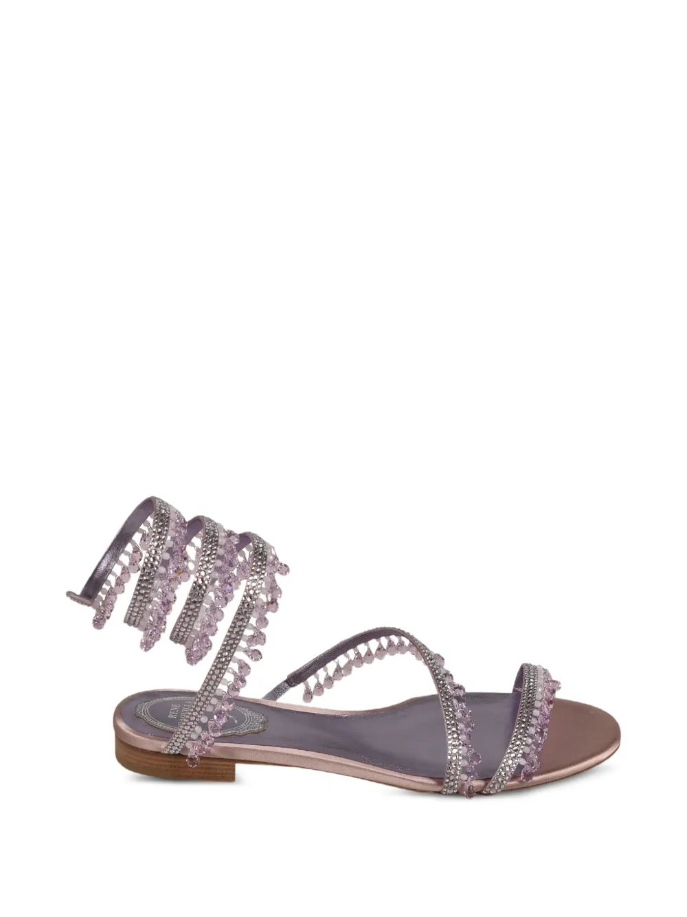 René Caovilla Chandelier crystal-embellished sandals Paars