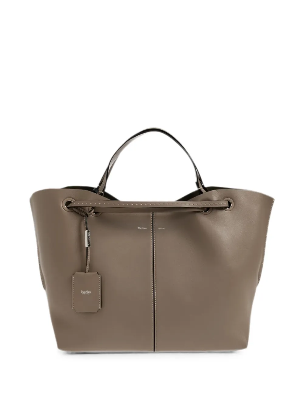 Max Mara double nappa leather shopper bag mud - Nude
