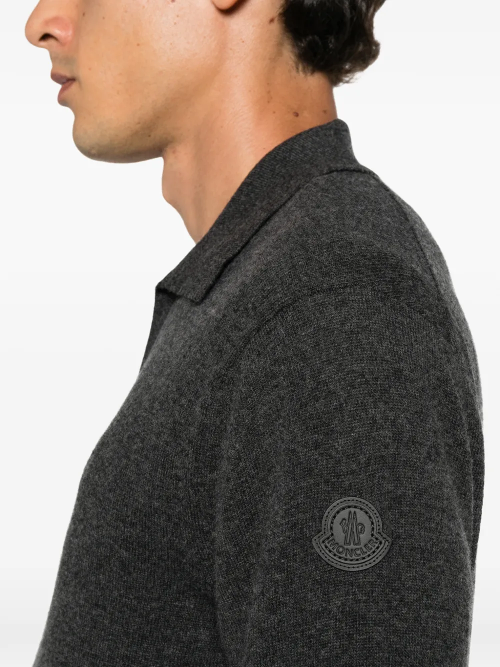 Moncler Polotrui met logo-patch Grijs