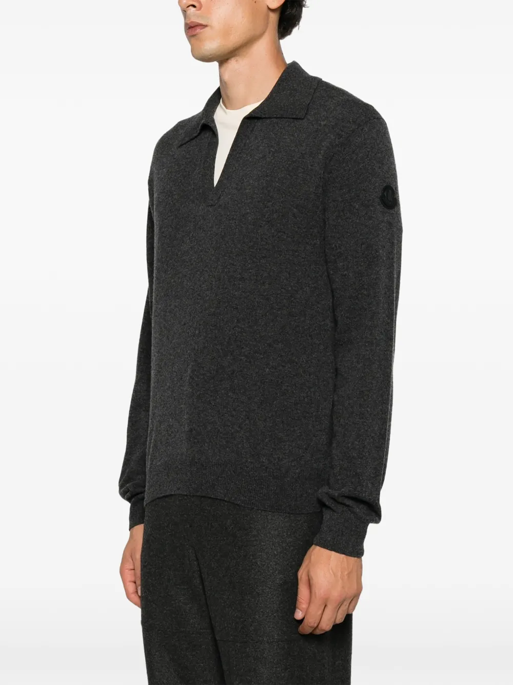 Moncler Polotrui met logo-patch Grijs