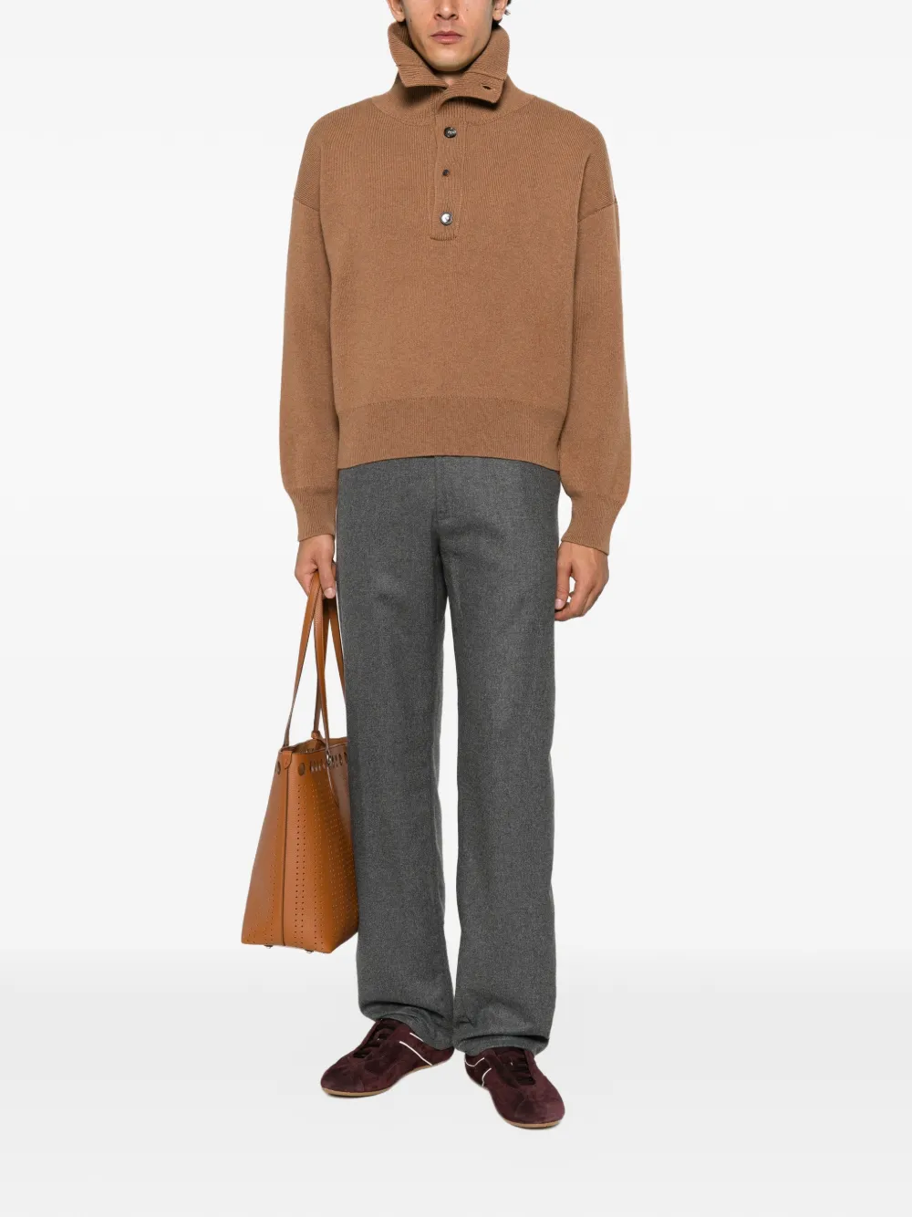 ETRO Straight broek met geborduurd logo Grijs