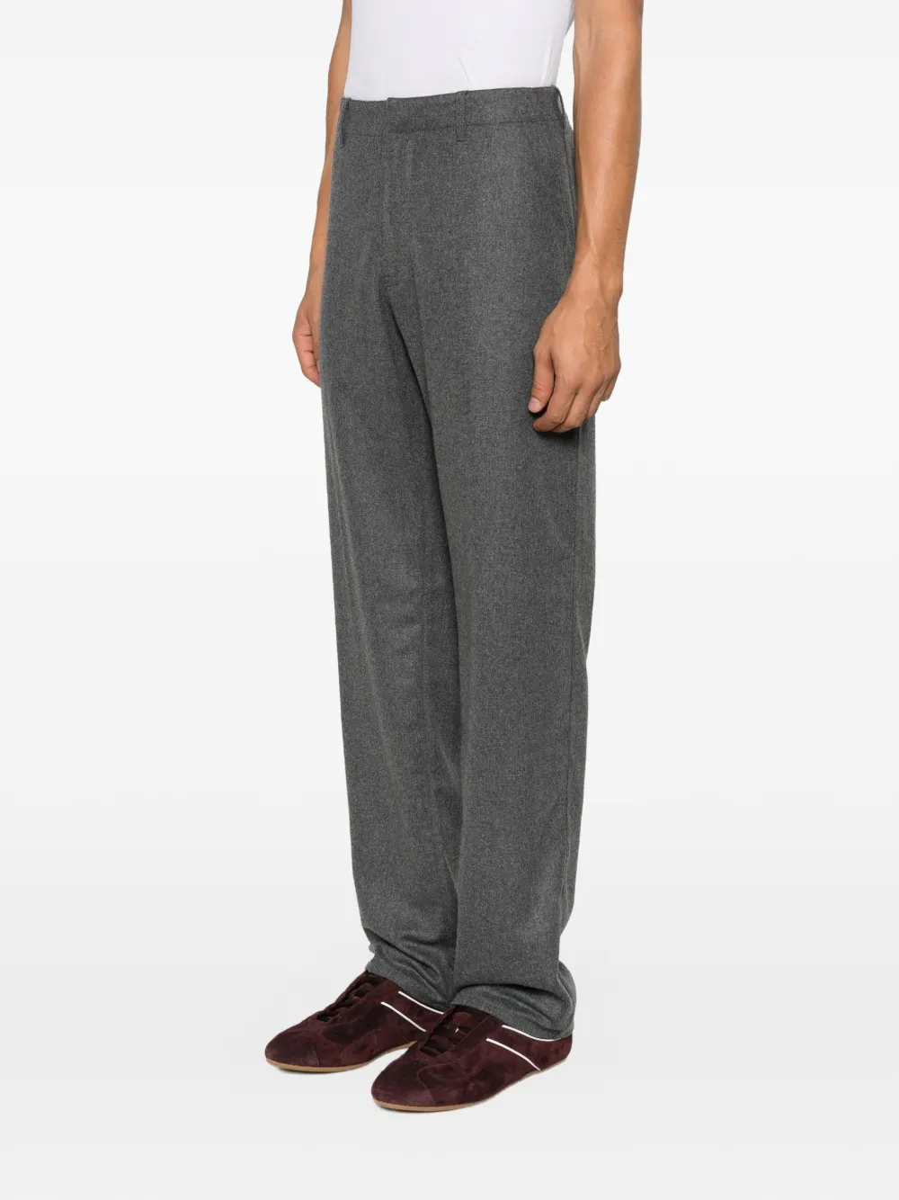 ETRO Straight broek met geborduurd logo Grijs
