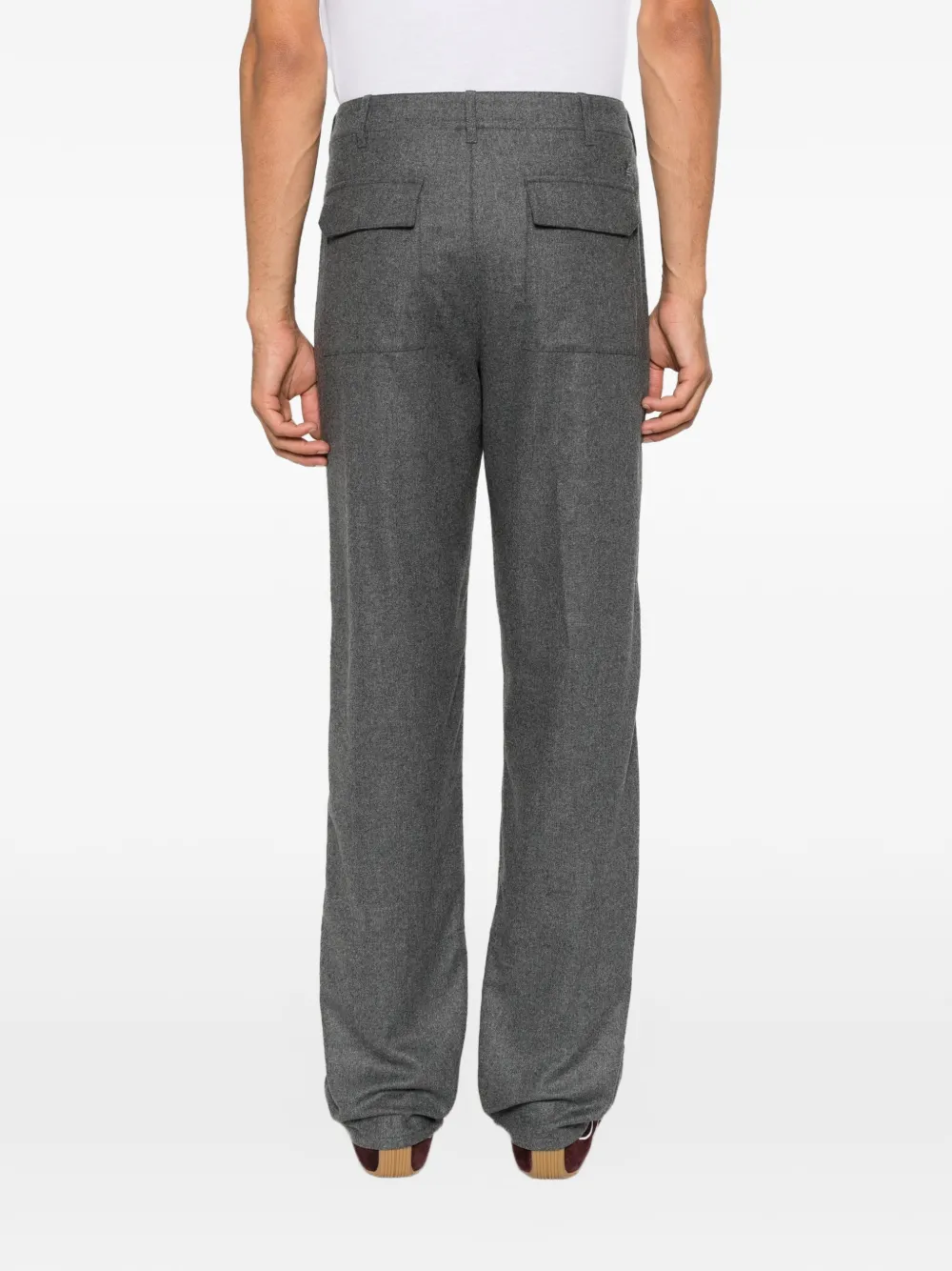 ETRO Straight broek met geborduurd logo Grijs