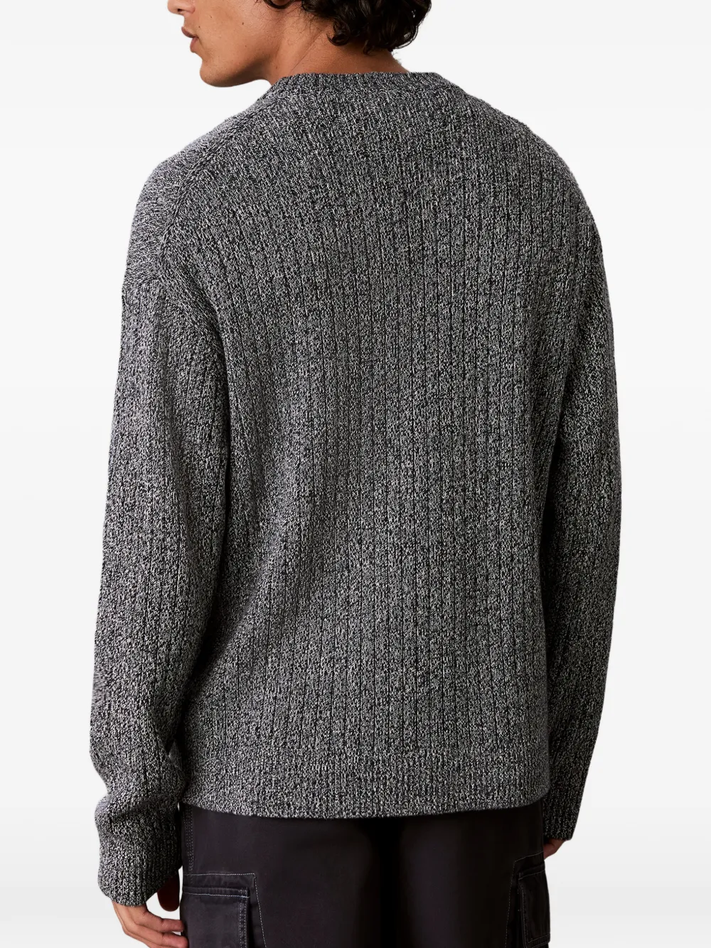 Calvin Klein Gebreide trui met logopatch Grijs