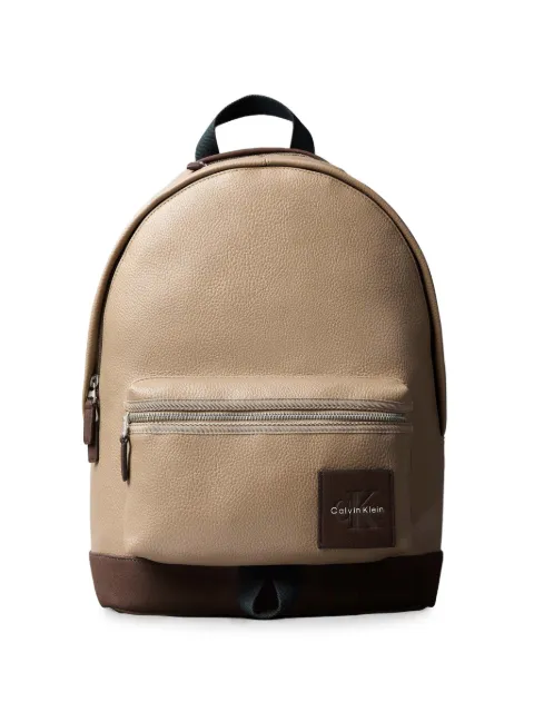 Calvin Klein Monologo logo-patch pebbled backpack