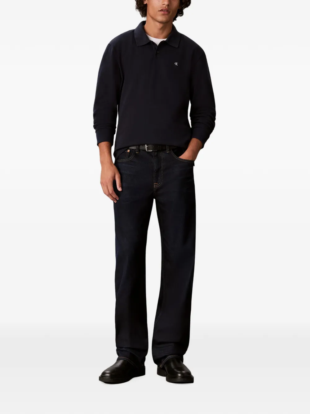 Calvin Klein Poloshirt met lange mouwen Blauw