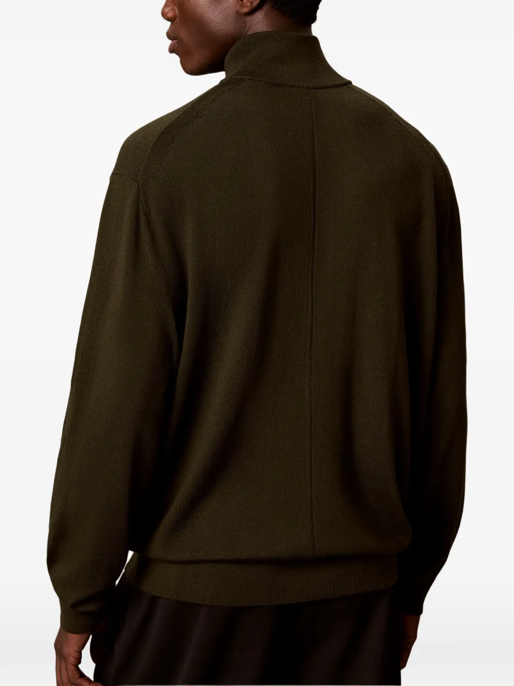 Calvin Klein Trui met geborduurd logo en kwartrits Groen