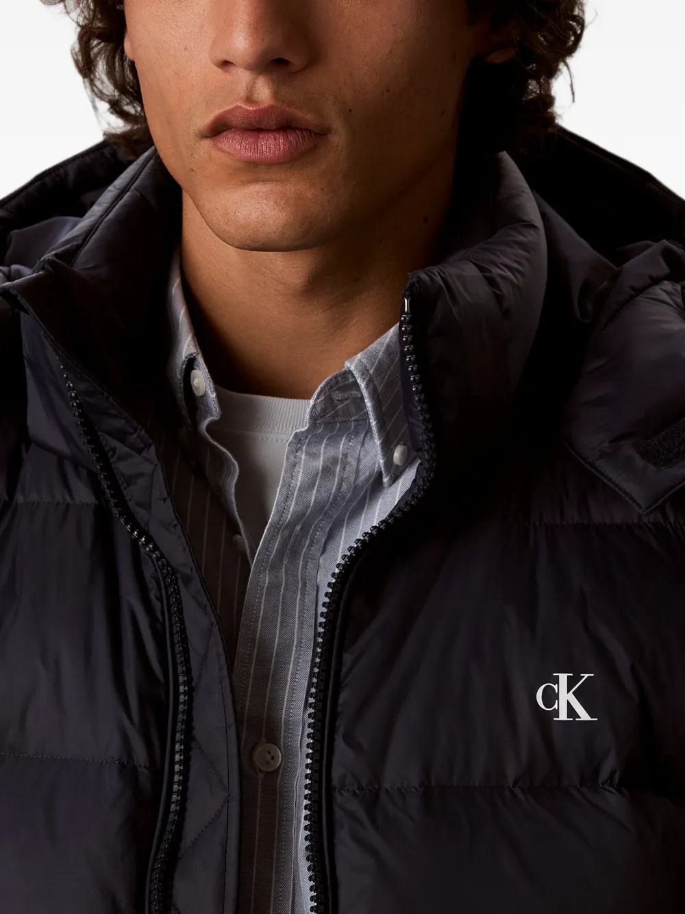 Calvin Klein Gewatteerd jack met capuchon Blauw