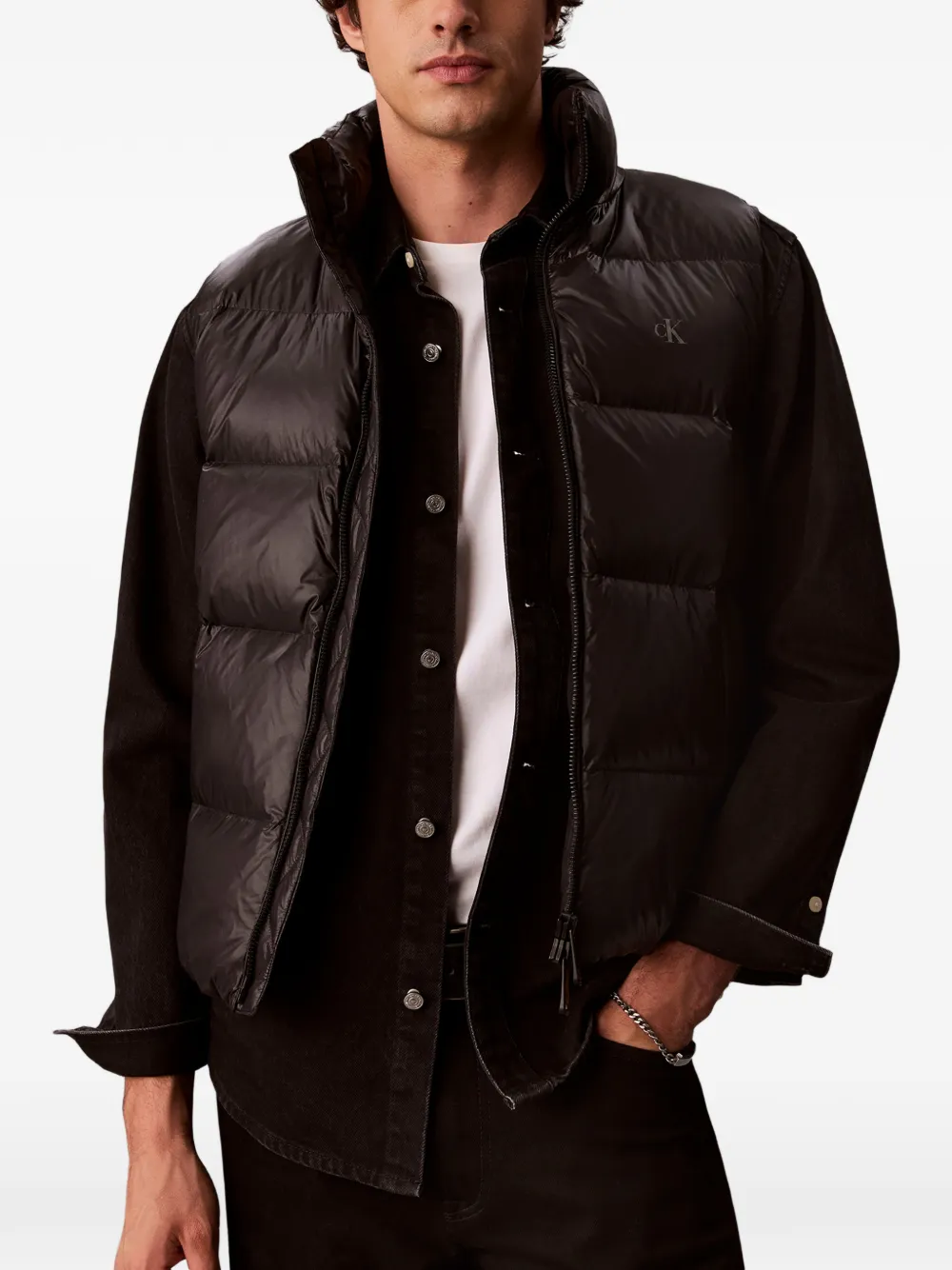 Calvin Klein Bodywarmer met logoprint Zwart