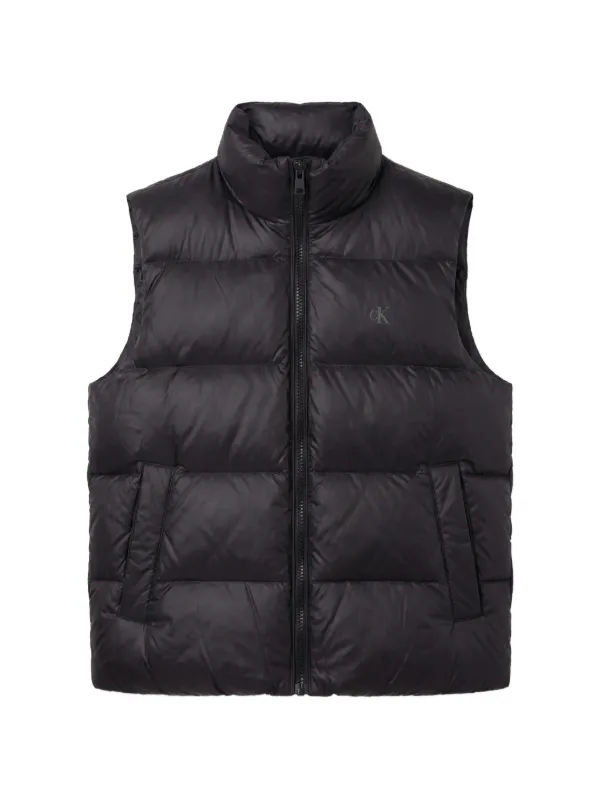 Calvin Klein Quilted Logo-print Gilet in Black