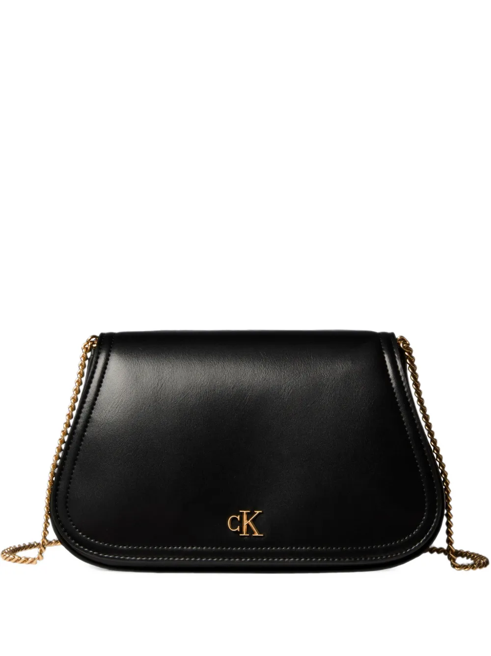 Calvin Klein logo-plaque chain-link shoulder bag - Nero