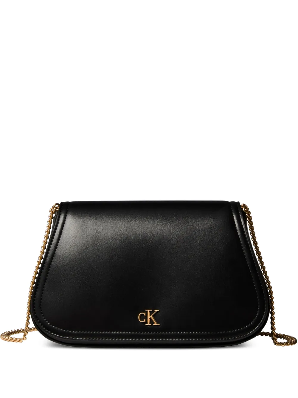 Calvin Klein logo-plaque chain-link shoulder bag - Nero