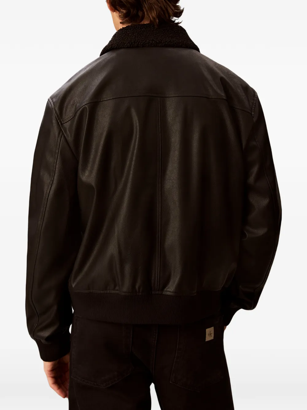 Calvin Klein Jack met lammy kraag Zwart