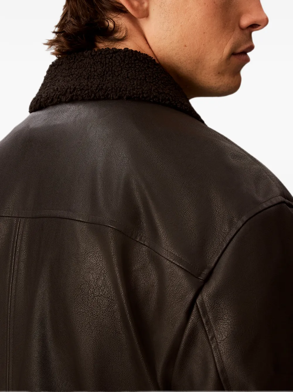 Calvin Klein Jack met lammy kraag Zwart