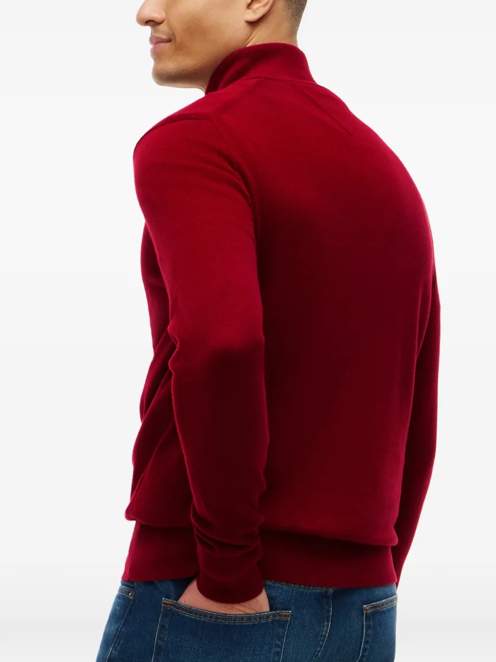 Tommy Hilfiger Trui met geborduurd logo en kwartrits Rood