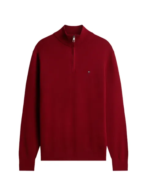 Tommy Hilfiger quarter-zip logo-embroidered sweater