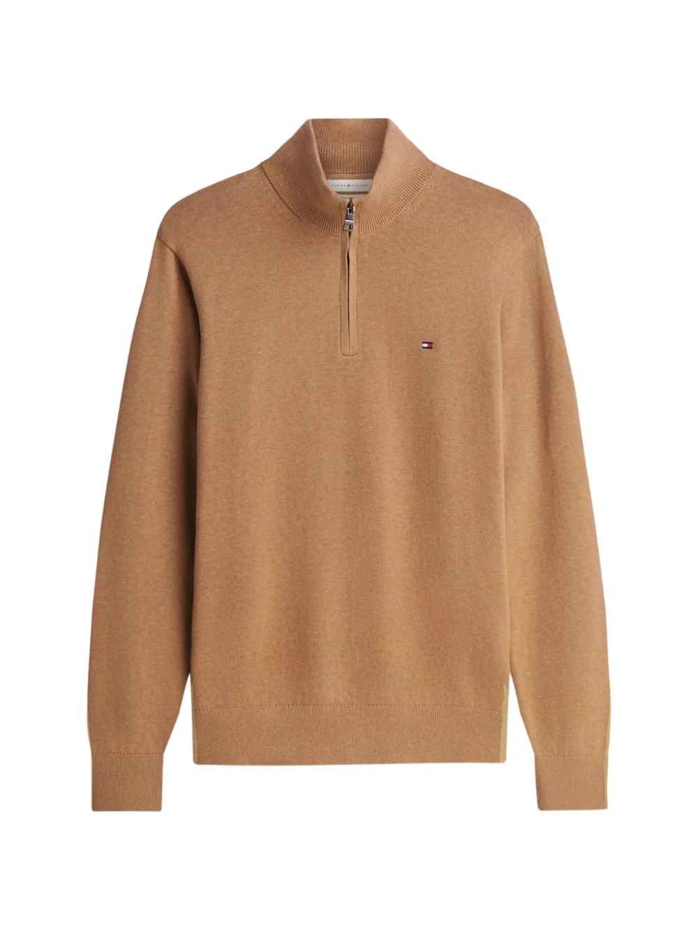 Tommy Hilfiger quarter-zip logo-embroidered sweater - Braun