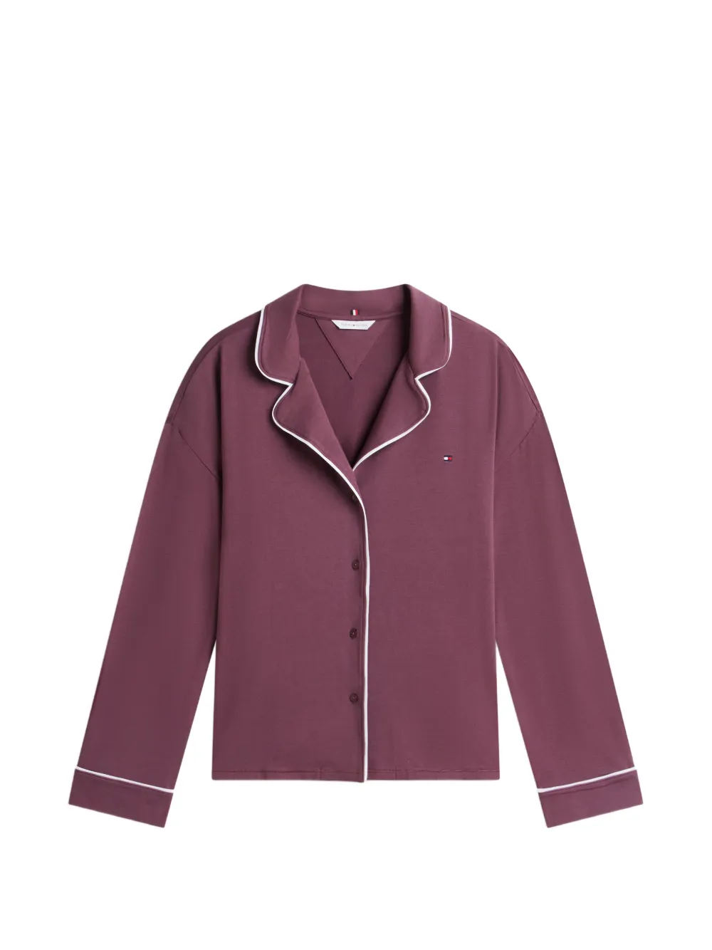 Tommy Hilfiger piping-detail button-up pajamas - Violett