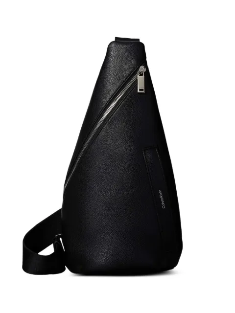 Calvin Klein mini Pebble grained-texture logo-print shoulder bag