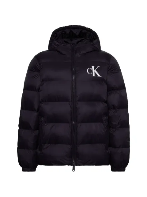 Calvin Klein logo-print hooded padded jacket