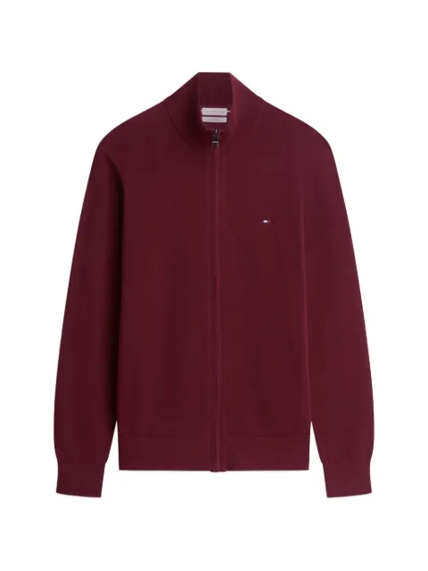 Tommy Hilfiger logo-embroidered zip-up cardigan
