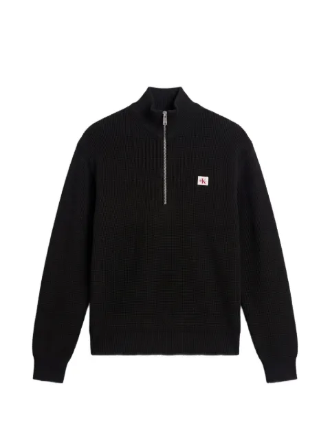 Calvin Klein quarter-zip waffle-knit sweater