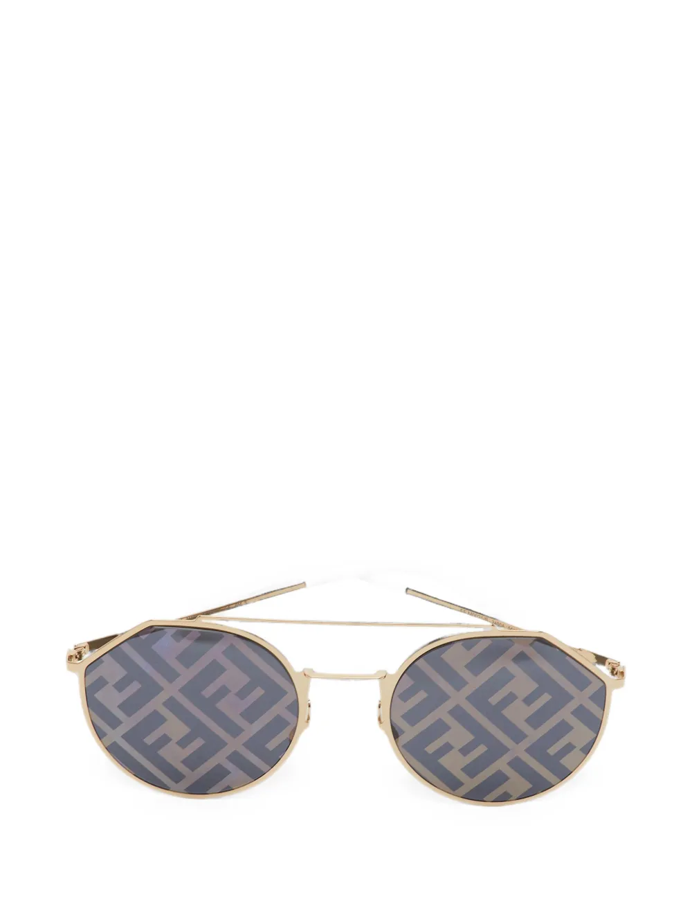 Fendi Pre-Owned Zucca round sunglasses - Oro