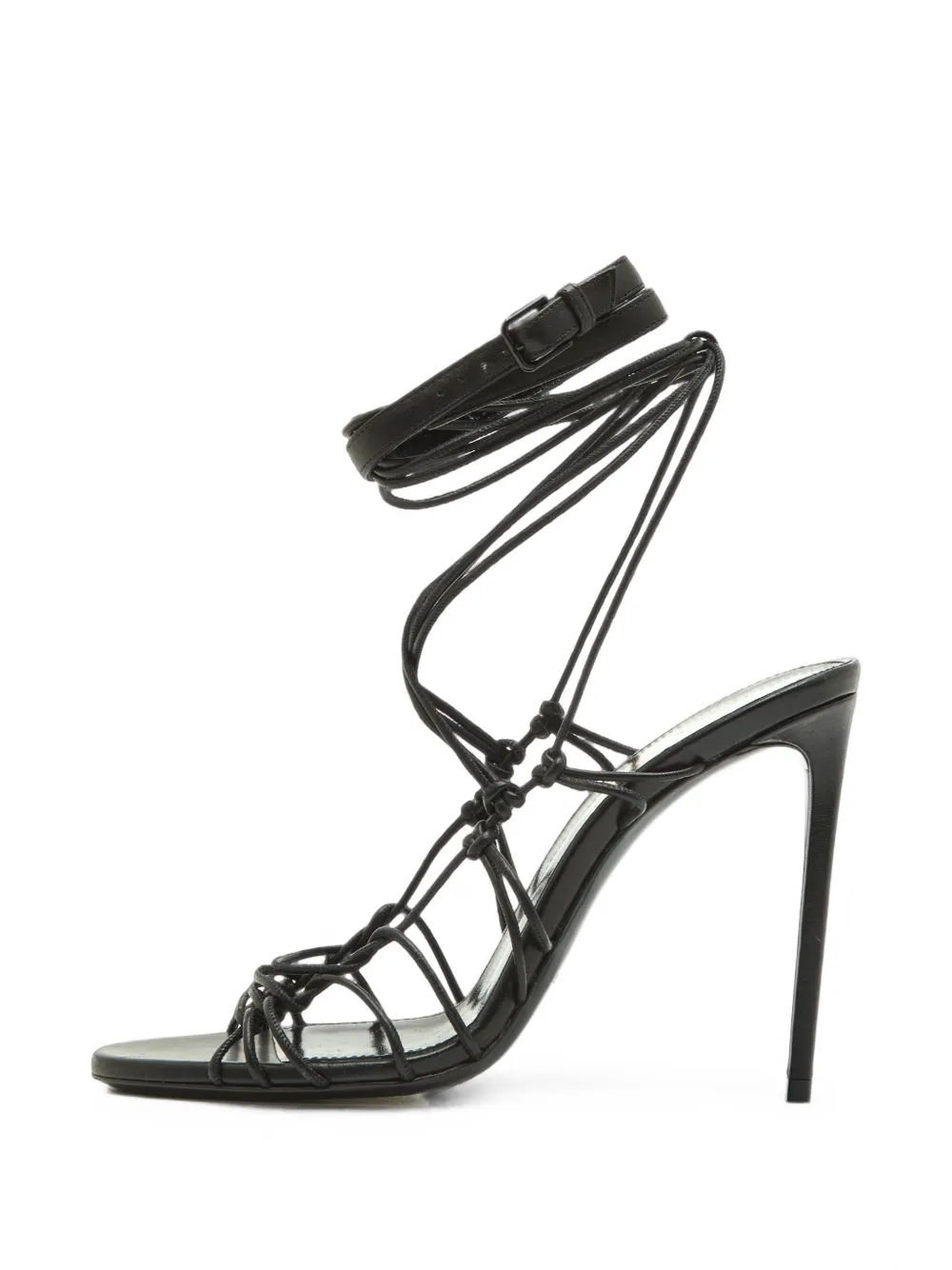 Saint Laurent Pre-Owned Babylone knotted heeled sandals - Schwarz