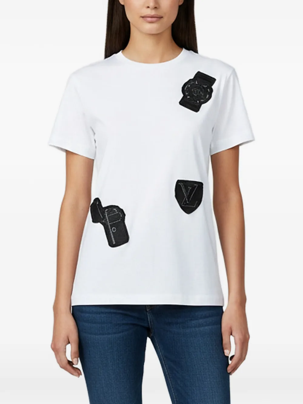 Louis Vuitton Pre-Owned patch-detail crew-neck T-shirt - Weiß