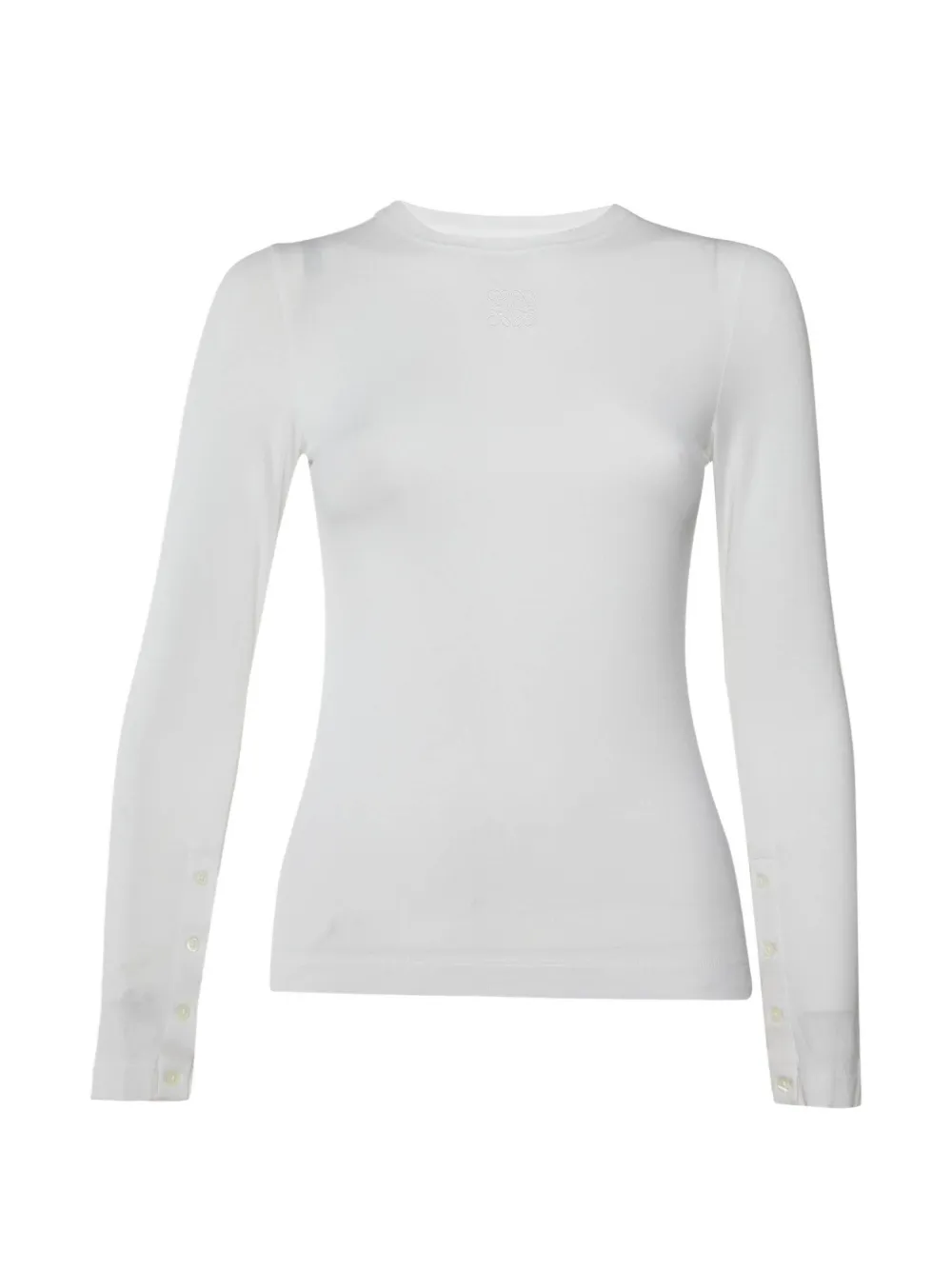 Loewe Pre-Owned Anagram-embroidered long-sleeve T-shirt - Weiß