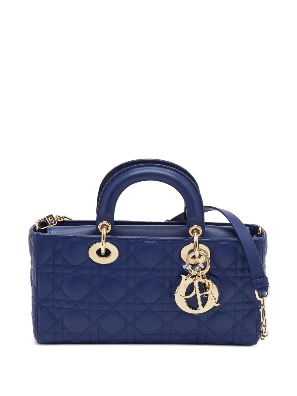 Christian Dior Pre-Owned cabas Lady D-Joy Cannage format moyen (2022) - Bleu Christian Dior Pre-Owned cabas Lady D-Joy Cannage format moyen (2022) - Bleu